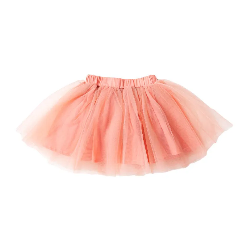 Soft Tulle Tutu Skirt with Wide Elastic Waist Band - Dusty Pink