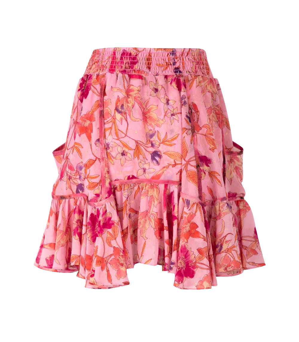 Soma Mini Ruffled Skirt Fire Floral Mix