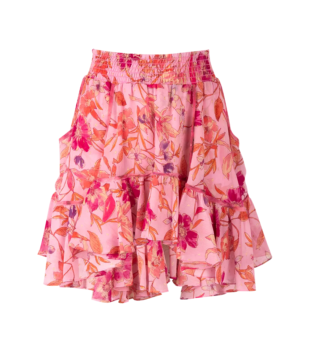 Soma Mini Ruffled Skirt Fire Floral Mix