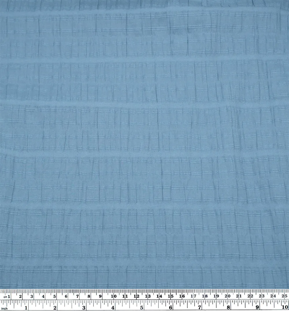 Striped Smocked Cotton Voile - Blue Pool