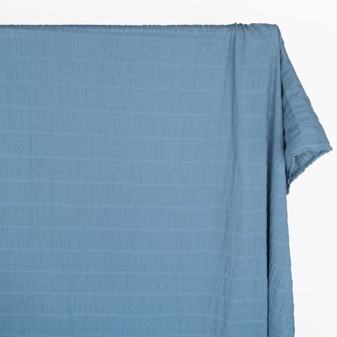 Striped Smocked Cotton Voile - Blue Pool