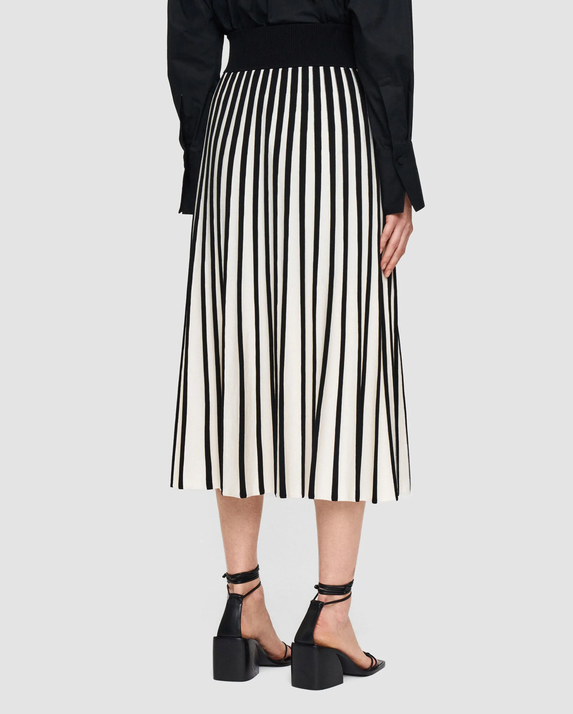 STRIPES SKIRT / BLACK WHITE