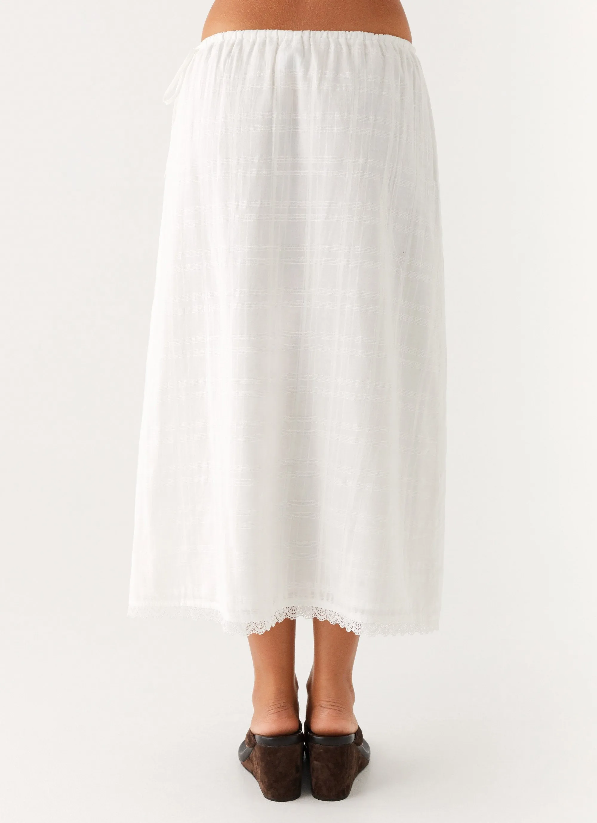 Sweet Lullaby Midi Skirt - White