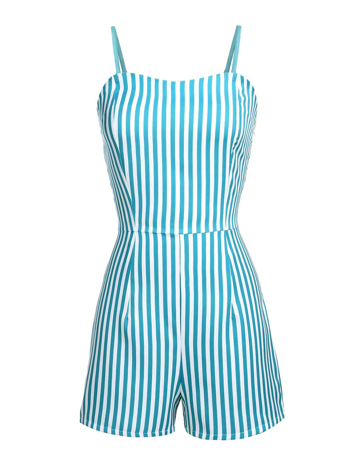 Turquoise 1950s Stripes Romper & Skirt