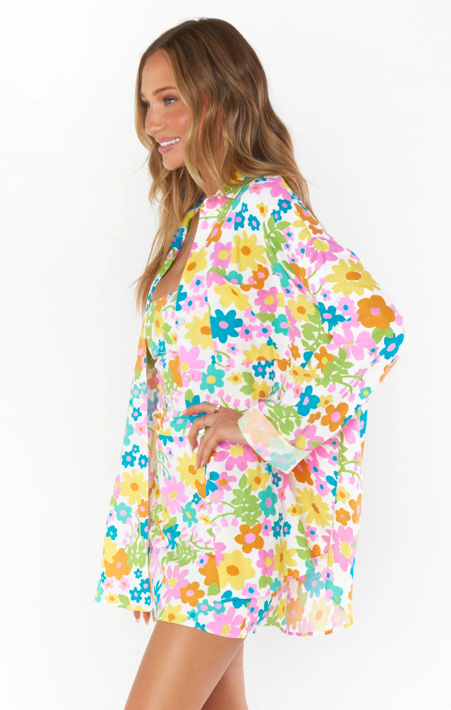 Weekday Button Up ~ Petal Pop