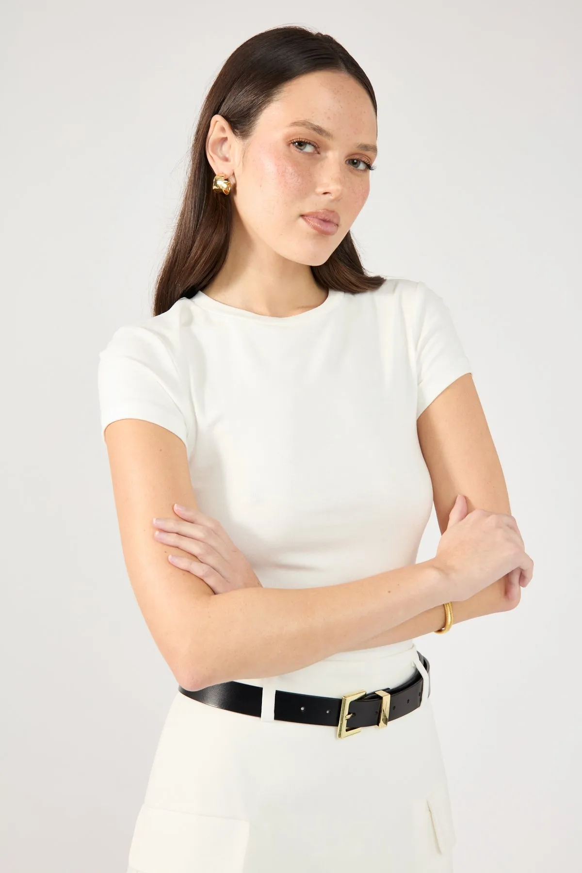 White Cap Sleeve Tee