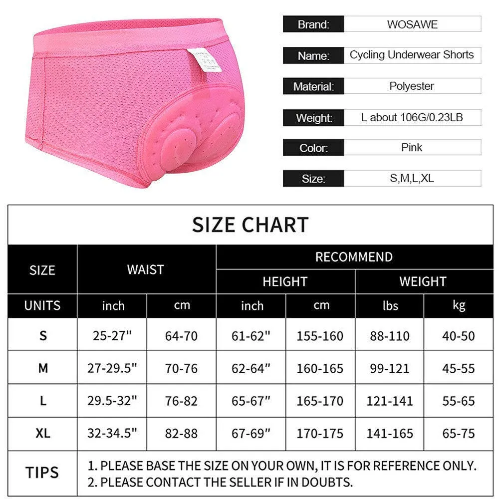 Women Cycling Underwear 3D Gel Padded Breathable Mesh MTB Bike Riding Biking Underwear Shorts