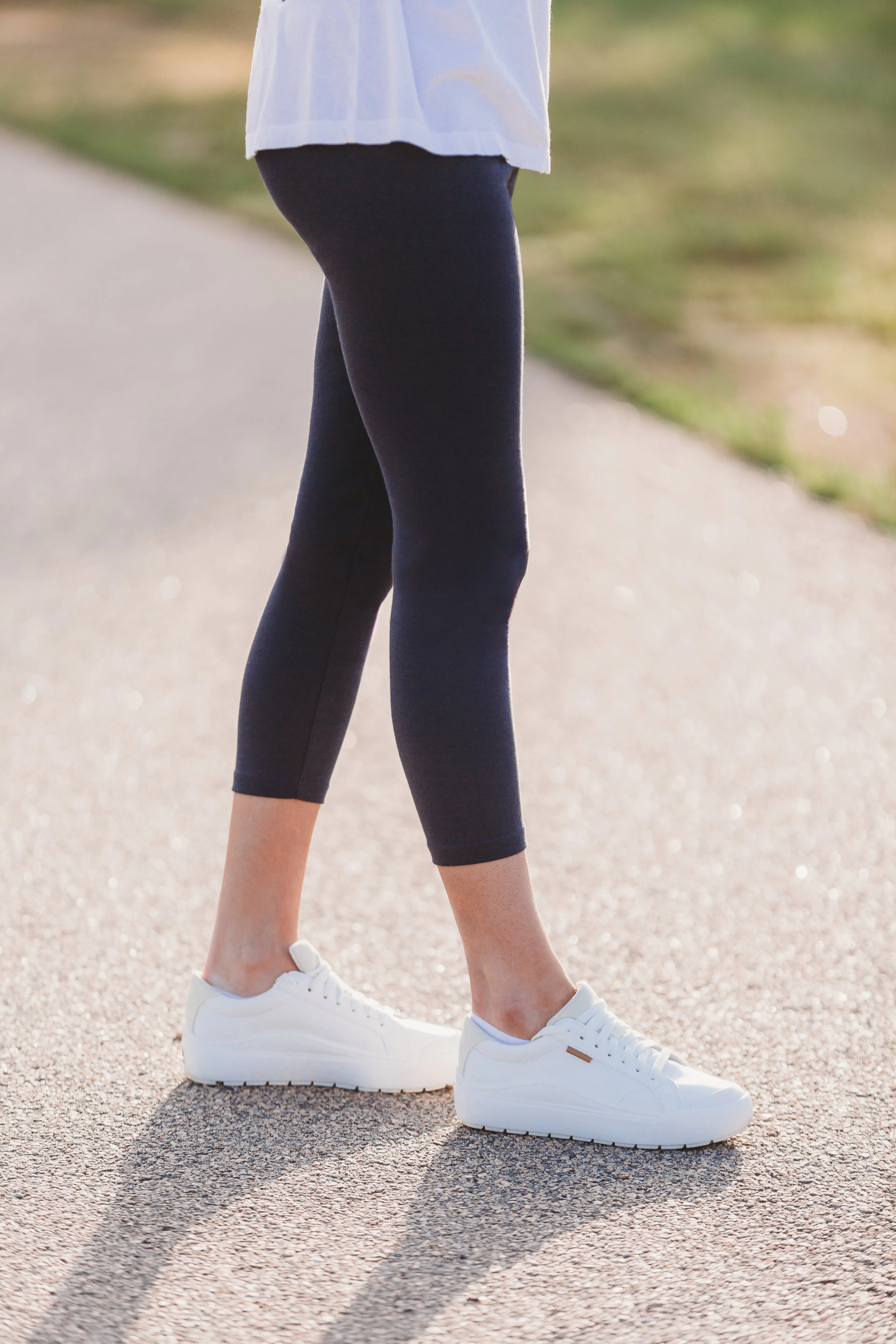 Women's 100% Cotton Soft Capri Leggings | Navy