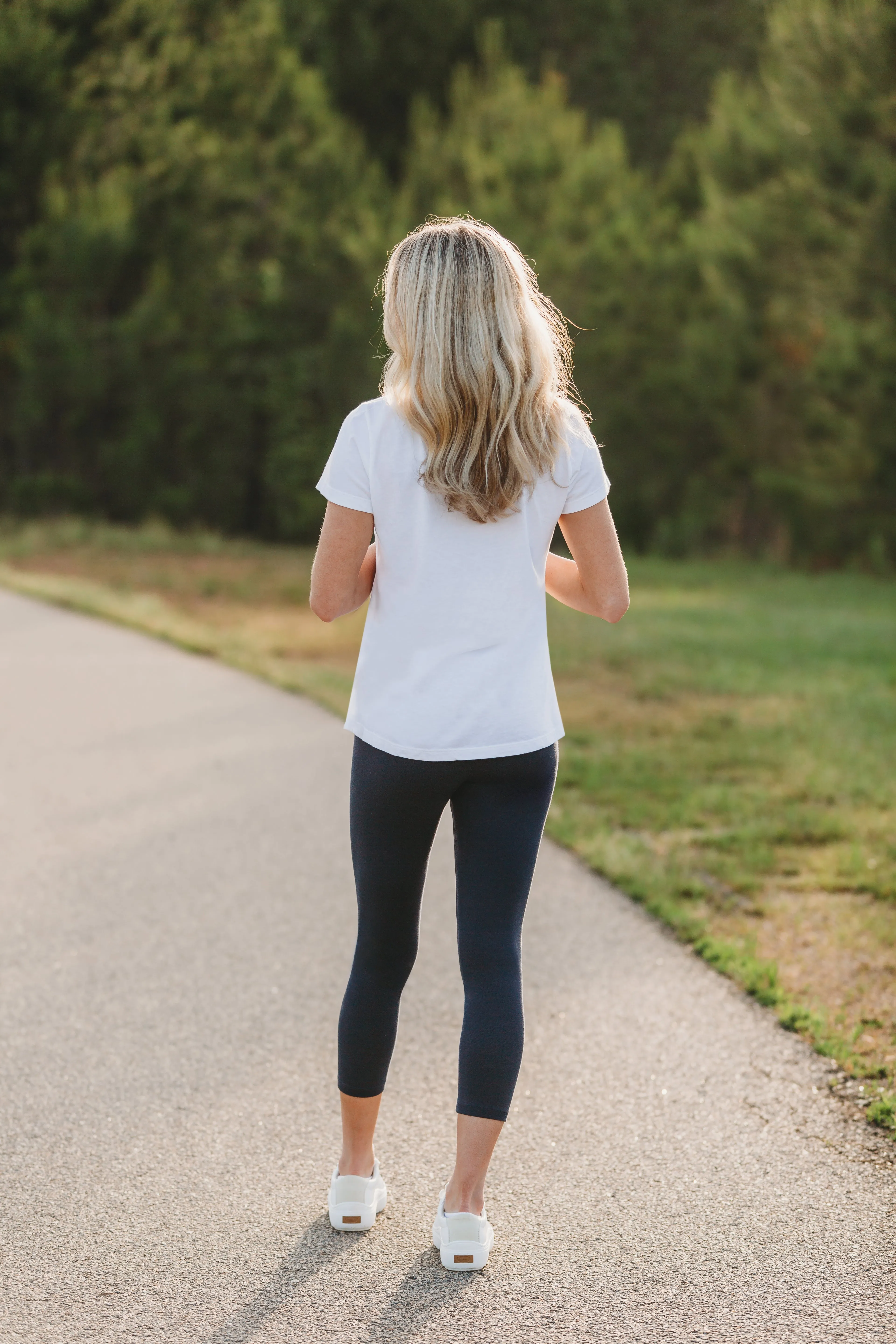 Women's 100% Cotton Soft Capri Leggings | Navy