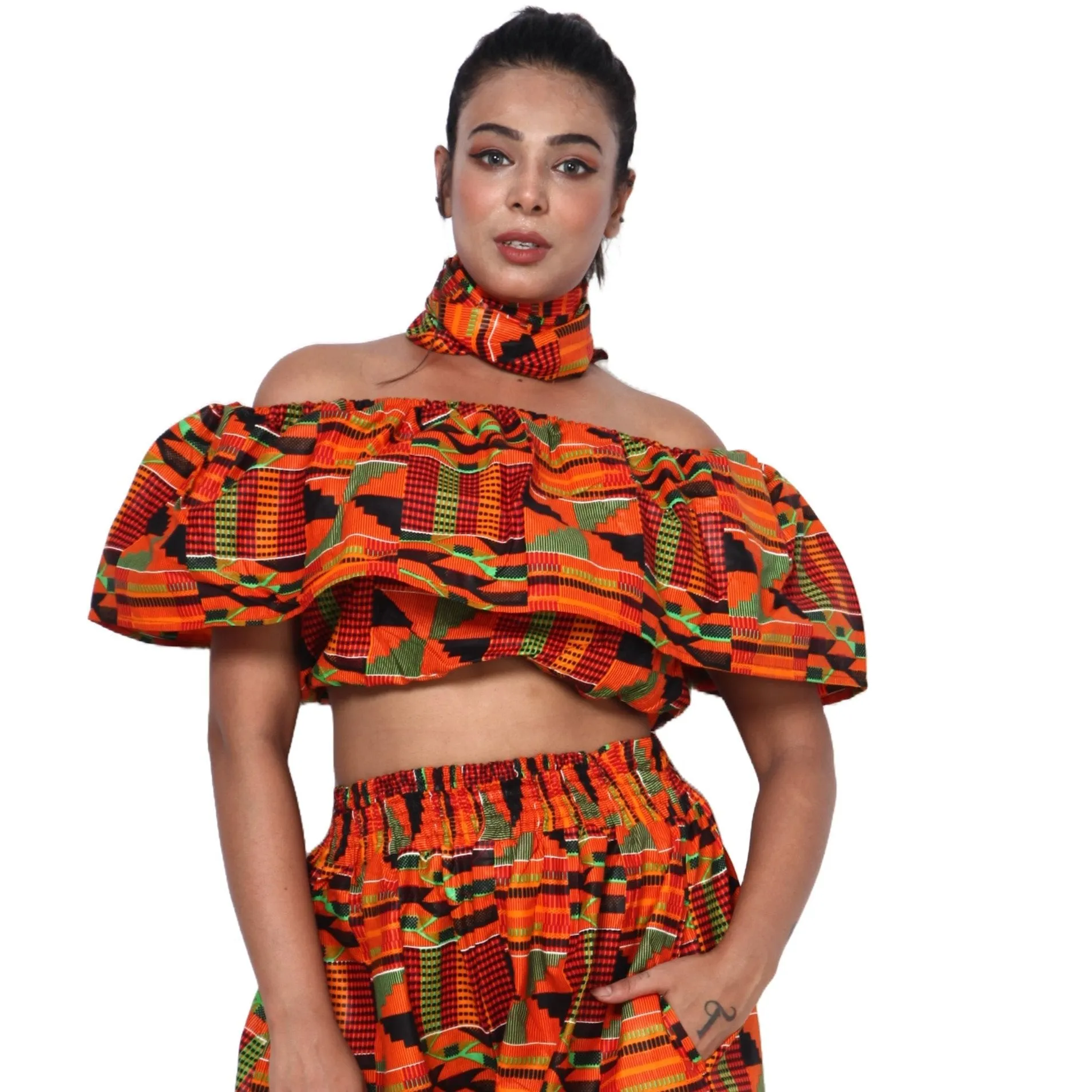 Women's Off Shoulder Crop Top ONLY -- FI-2010