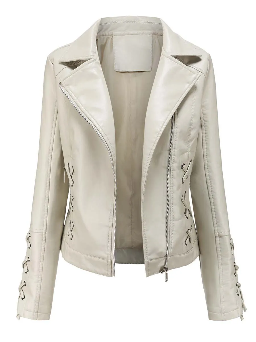 Women's Vintage Strappy Leather Jacket