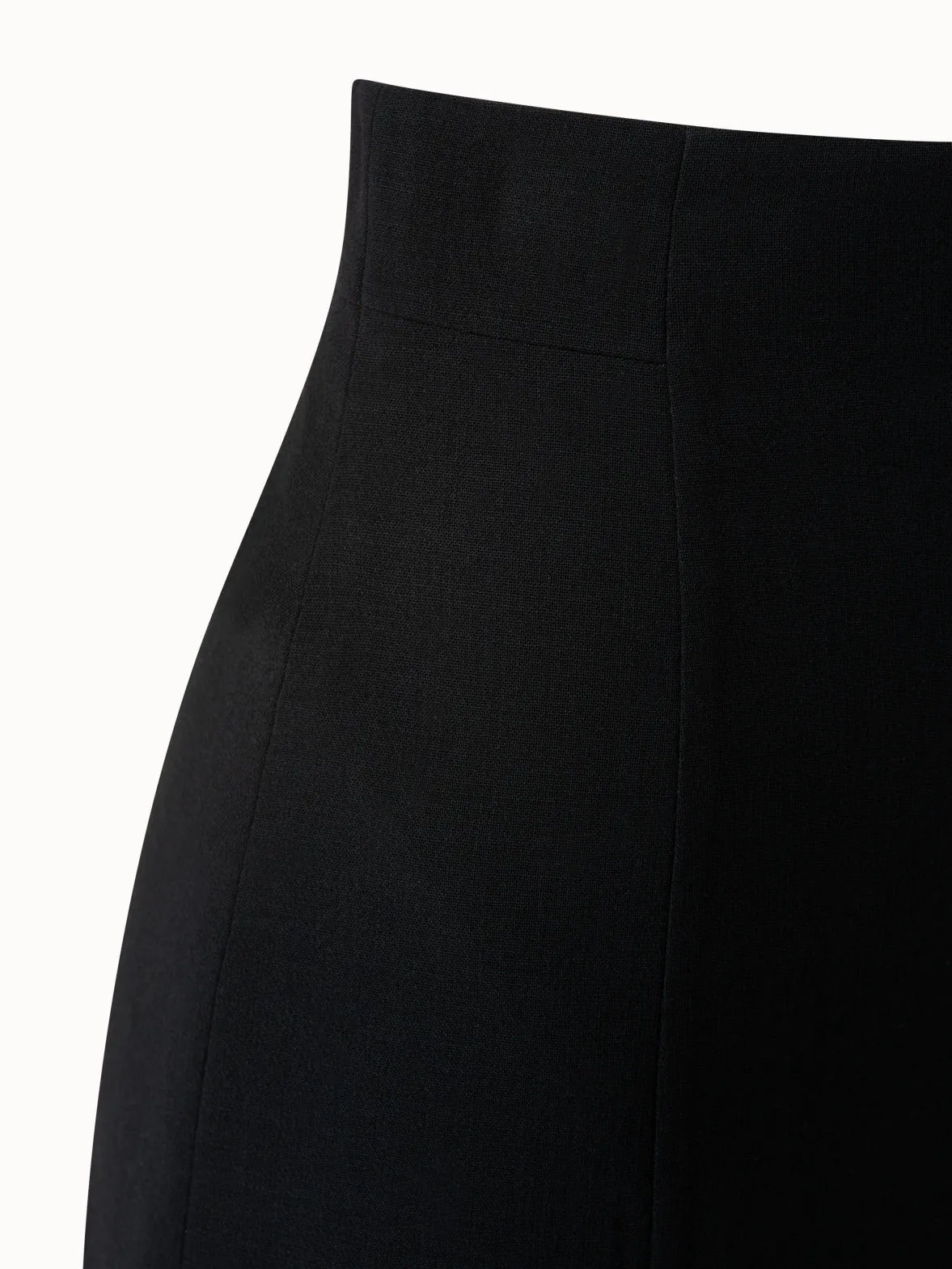 Wool Double-Face Pencil Skirt with Slits