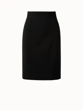 Wool Double-Face Pencil Skirt with Slits