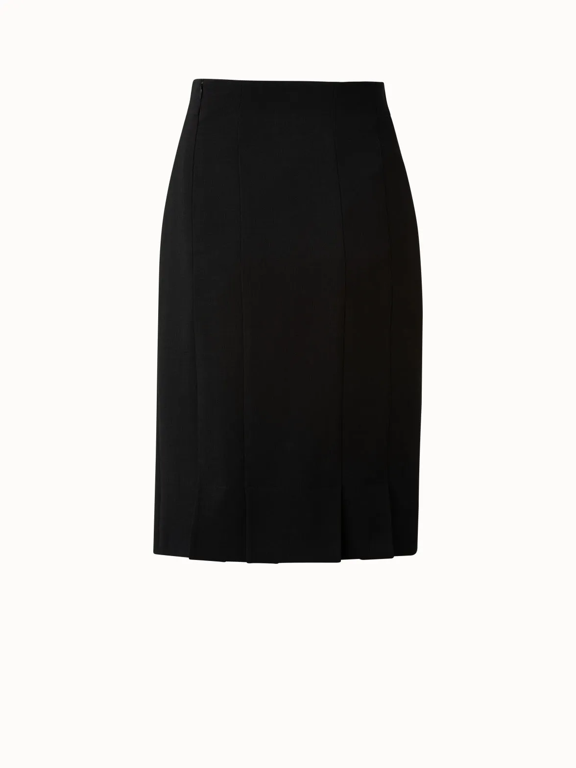 Wool Double-Face Pencil Skirt with Slits