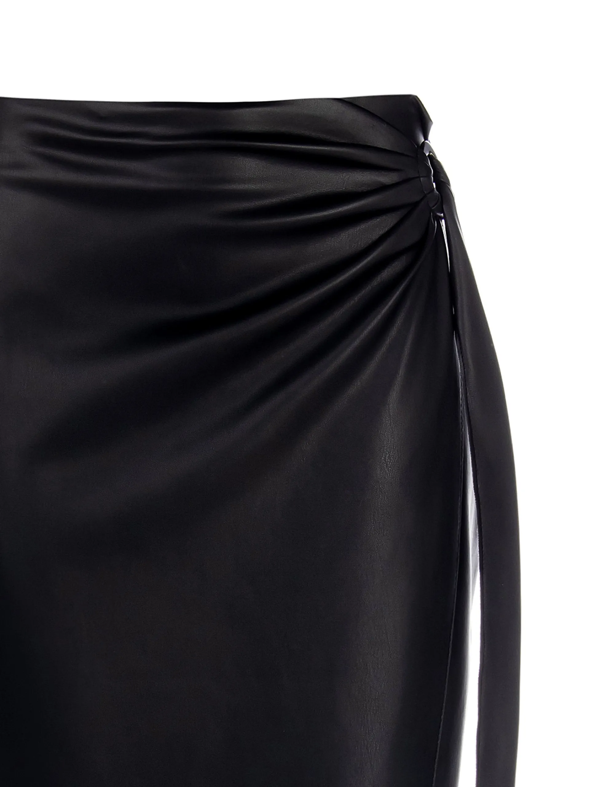 Wrap Faux Leather Skirt