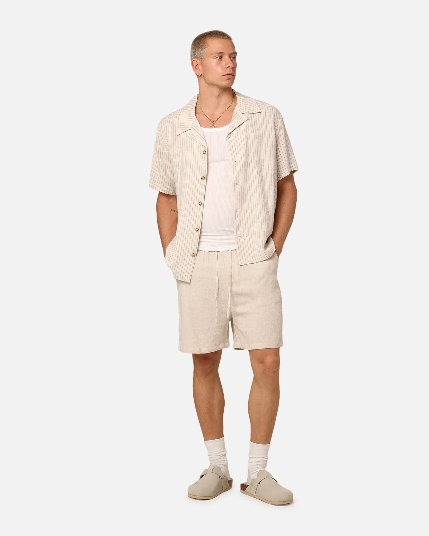 XXIII Ezrah Linen Shorts Oatmeal