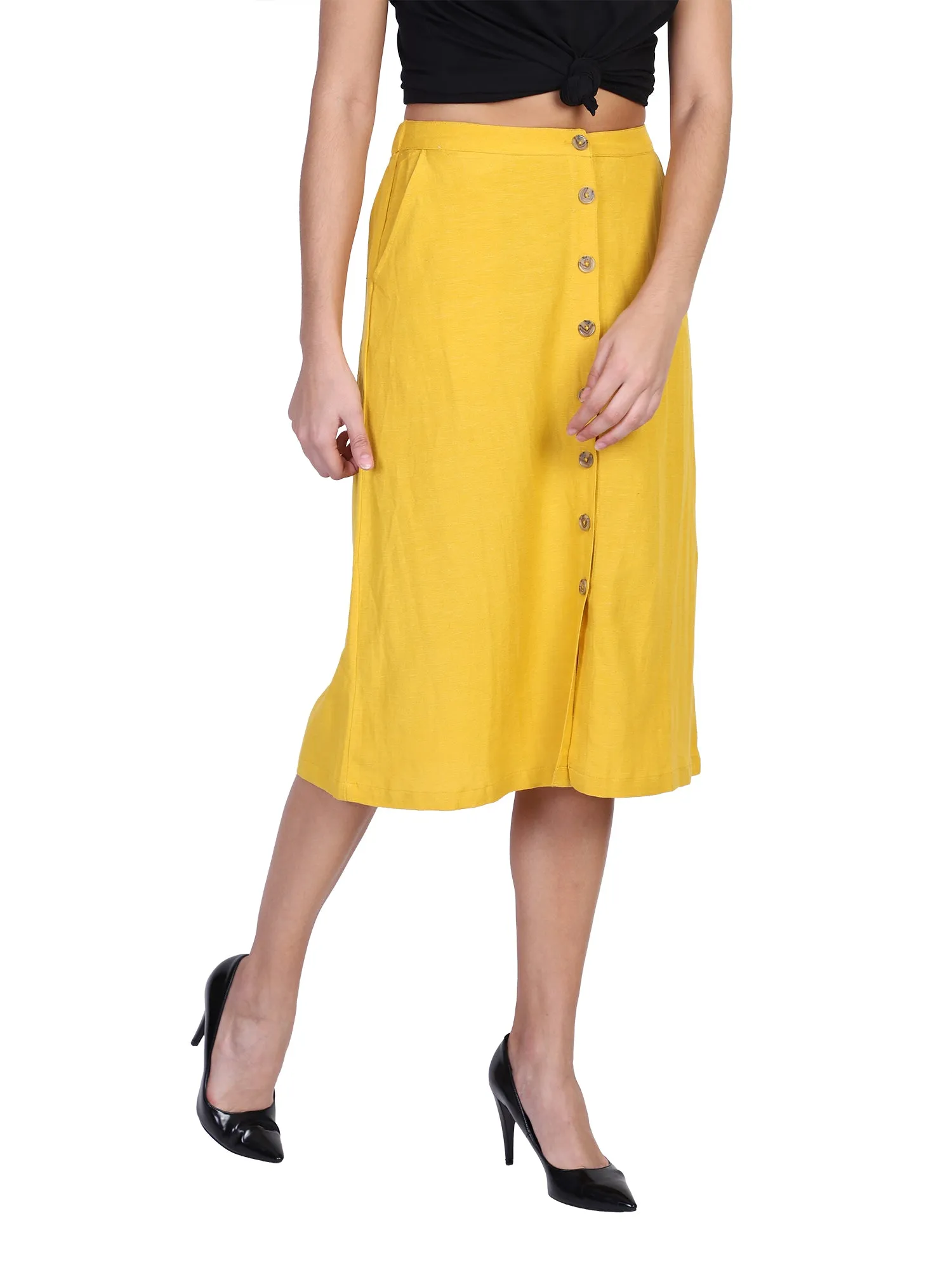 Yellow A-Line Skirt