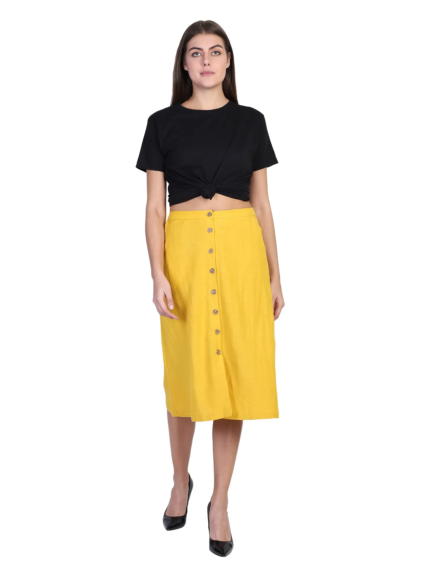 Yellow A-Line Skirt